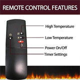 Cambridge Cambridge Sienna 34-In. Electric Fireplace Heater with Walnut Mantel, Enhanced Log Display, Multi-Color Flames, and Remote Control,