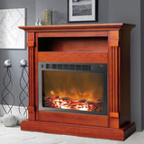 Cambridge Cambridge Sienna 34 In. Electric Fireplace w/ 1500W Log Insert and Cherry Mantel