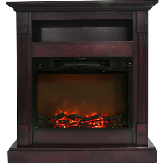 Cambridge Cambridge Sienna 34 In. Electric Fireplace w/ 1500W Log Insert and Mahogany Mantel