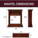 Cambridge Cambridge Sienna 34 In. Electric Fireplace w/ Multi-Color LED Insert and Cherry Mantel