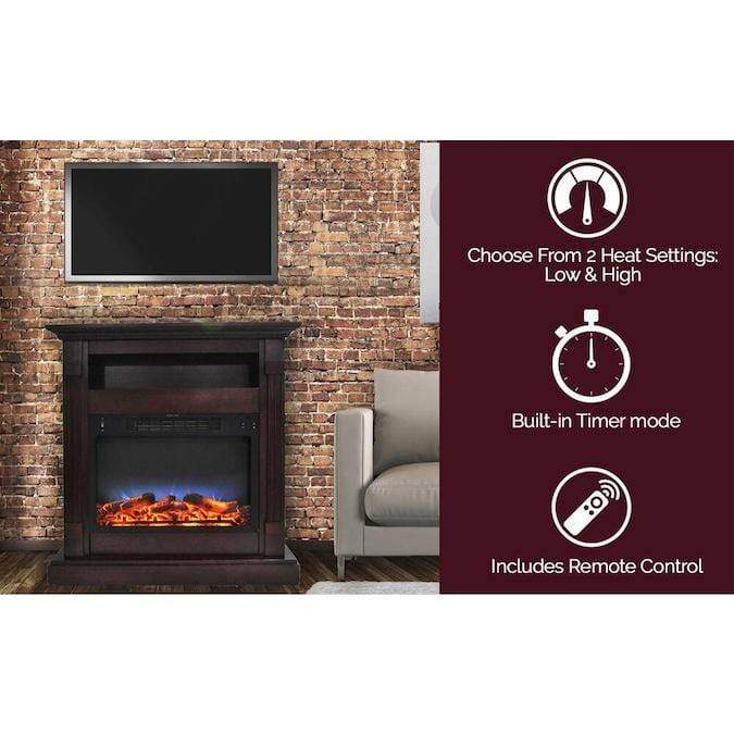 Cambridge Cambridge Sienna 34 In. Electric Fireplace w/ Multi-Color LED Insert and Mahogany Mantel
