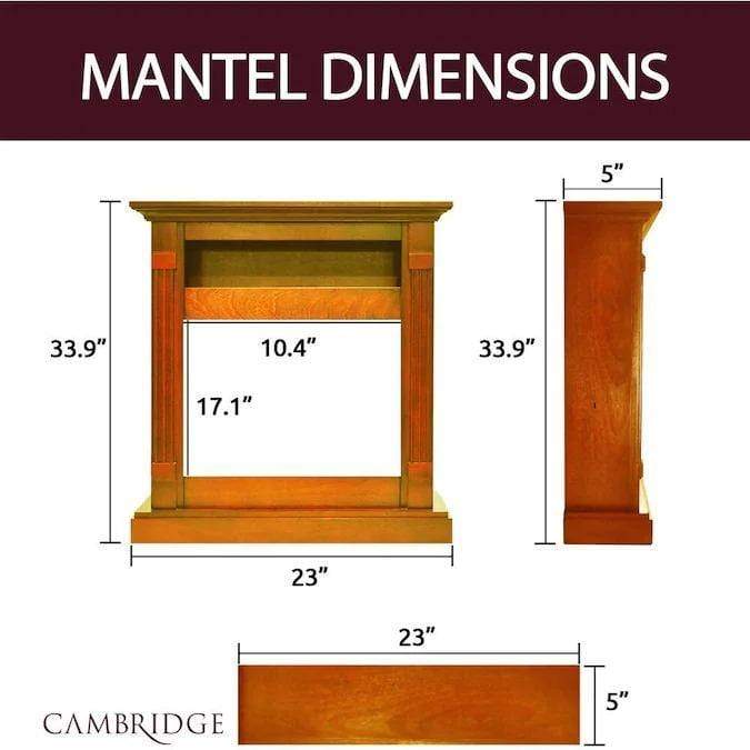 Cambridge Cambridge Sienna 34 In. Electric Fireplace w/ Multi-Color LED Insert and Teak Mantel