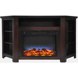 Cambridge Cambridge Stratford 56 In. Electric Corner Fireplace in Mahogany with LED Multi-Color Display