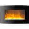 Cambridge Electric Wall-hung Fireplaces Black Cambridge Callisto 35 In. Wall-Mount Electric Fireplace with Curved Panel and Crystal Rocks