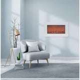Cambridge Electric Wall-hung Fireplaces Cambridge Callisto 30 In. Wall-Mount Electric Fireplace with Flat-Panel and Realistic Logs
