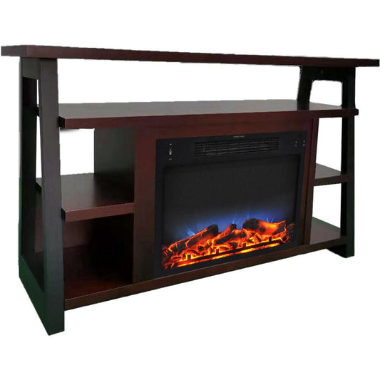 Cambridge Fireplace Mantels and Entertainment Centers Cambridge 32-In. Sawyer Industrial Electric Fireplace Mantel with Realistic Log and Grate Insert and Color Changing Flames,