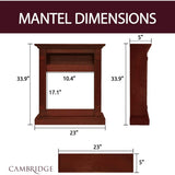 Cambridge Fireplace Mantels and Entertainment Centers Cambridge 34-In. Sienna Electric Fireplace w/ 1500W Log Insert and Cherry Mantel