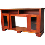 Cambridge Fireplace Mantels and Entertainment Centers Cambridge Savona 59 In. Electric Fireplace in Mahogany with Entertainment Stand and Charred Log Display,