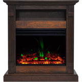 Cambridge Fireplace Mantels and Entertainment Centers Cambridge Sienna 34-In. Electric Fireplace Heater with Walnut Mantel, Enhanced Log Display, Multi-Color Flames, and Remote Control,