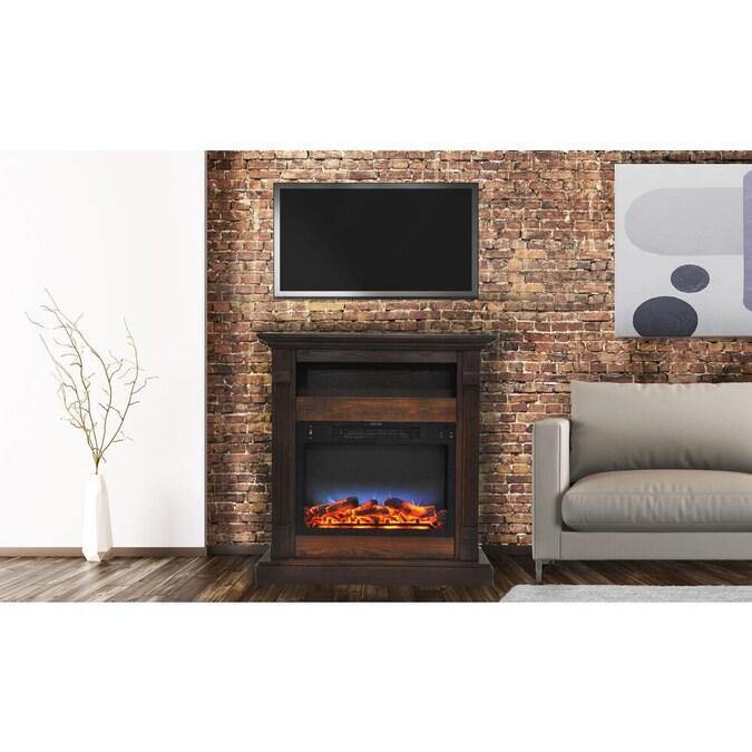 Cambridge Fireplace Mantels and Entertainment Centers Cambridge Sienna 34 In. Electric Fireplace w/ 1500W Log Insert and Walnut Mantel