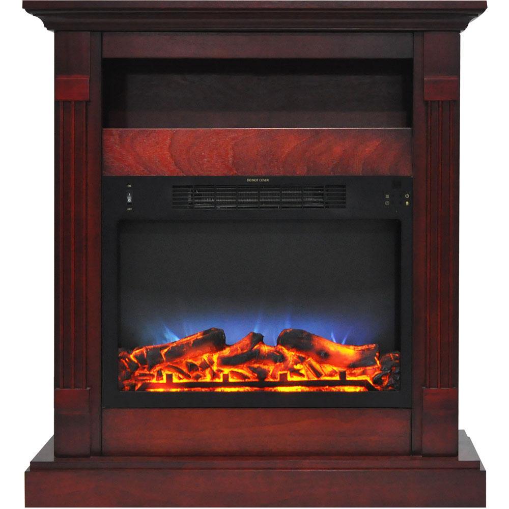 Cambridge Fireplace Mantels and Entertainment Centers Cambridge Sienna 34 In. Electric Fireplace w/ Multi-Color LED Insert and Cherry Mantel