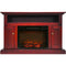 Cambridge Fireplace Mantels and Entertainment Centers Cherry Cambridge Sorrento Electric Fireplace with 1500W Log Insert and 47 In. Entertainment Stand in Cherry