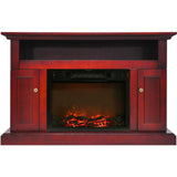 Cambridge Fireplace Mantels and Entertainment Centers Cherry Cambridge Sorrento Electric Fireplace with 1500W Log Insert and 47 In. Entertainment Stand in Cherry