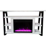 Cambridge Fireplace Mantels and Entertainment Centers Color_White/Black Cambridge 32-In. Sawyer Industrial Electric Fireplace Mantel with Deep Crystal Display and Color Changing Flames, Mahogany,