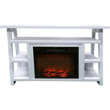 Cambridge Fireplace Mantels and Entertainment Centers Color_White Cambridge 32-In. Sawyer Industrial Electric Fireplace Mantel with Realistic Log Display and Color Changing Flames