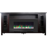Cambridge Fireplace Mantels and Entertainment Centers Mahogany/Black Cambridge Somerset 70-In. Black Electric Fireplace TV Stand with Multi-Color LED Flames, Crystal Rock Display, and Remote Control