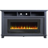 Cambridge Fireplace Mantels and Entertainment Centers Slate Blue/Black Cambridge San Jose Electric Fireplace TV Stand in Black with Color-Changing LED Fireplace Heater and Crystal Rock Display