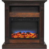 Cambridge Fireplace Mantels and Entertainment Centers Walnut Cambridge Sienna 34 In. Electric Fireplace w/ 1500W Log Insert and Walnut Mantel