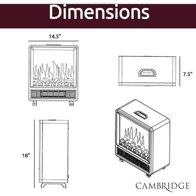 Cambridge Freestanding Fireplace 17.8-In Freestanding 4606 BTU Electric Fireplace with Wood Log Insert