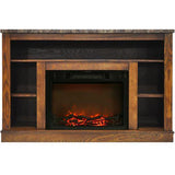 Cambridge Walnut Cambridge Seville Electric Fireplace Heater with 47-In. Cherry TV Stand, Enhanced Log Display, Multi-Color Flames, and Remote Control