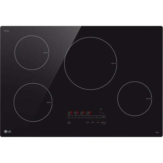LG - 30" Induction Cooktop,4 Elements,4.3kW Power Element,SmoothTouch Control - Induction Cooktops - CBIH3013BE