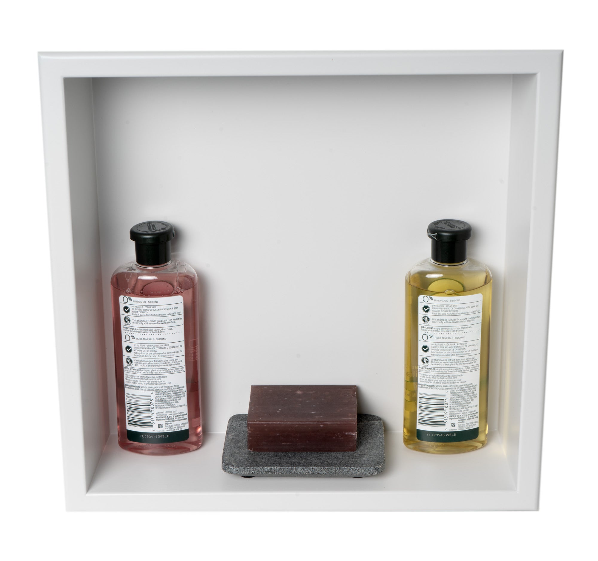 ALFI Brand - 16" x 16" White Matte Stainless Steel Square Single Shelf Bath Shower Niche | ABNC1616-W