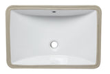 EAGO - White Ceramic 22"x15" Undermount Rectangular Bathroom Sink | BC227