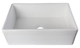 ALFI Brand - White 30" Decorative Lip Apron Single Bowl Fireclay Farmhouse Kitchen Sink | AB511-W