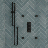 ALFI Brand - Black Matte Square Sliding Rail Hand Shower Set | AB7606-BM