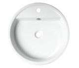 ALFI Brand - White 19" Round Semi Recessed Ceramic Sink with Faucet Hole | ABC702