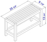 ALFI Brand - 26" Solid Wooden Slated Single Person Sitting Bench | AB4401