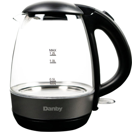 Danby - 1.2 Liter Glass Kettle, Auto Opening Lid, Auto Shut-Off - Tea Makers - DBKT12013BD11