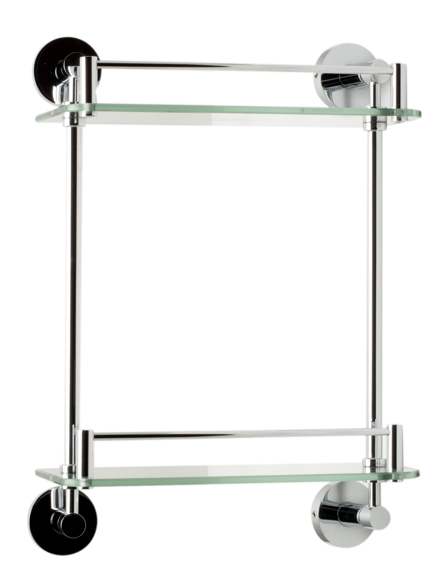 ALFI Brand - Polished Chrome Wall Mounted Double Glass Shower Shelf Bathroom Accessory | AB9549