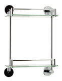 ALFI Brand - Polished Chrome Wall Mounted Double Glass Shower Shelf Bathroom Accessory | AB9549