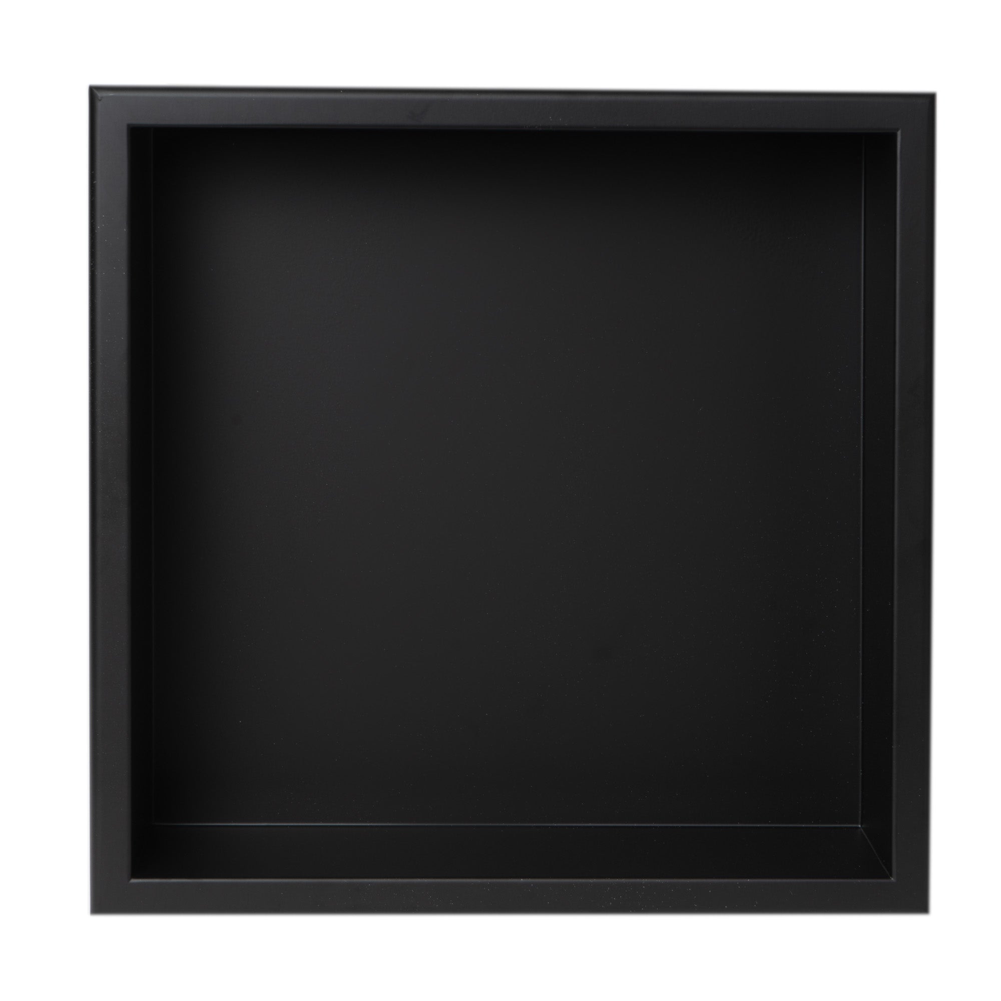 ALFI Brand - 16" x 16" Black Matte Stainless Steel Square Single Shelf Bath Shower Niche | ABNC1616-BLA
