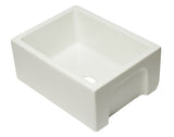 ALFI Brand - 24 inch Biscuit Reversible Smooth / Fluted Single Bowl Fireclay Farm Sink | AB2418HS-B