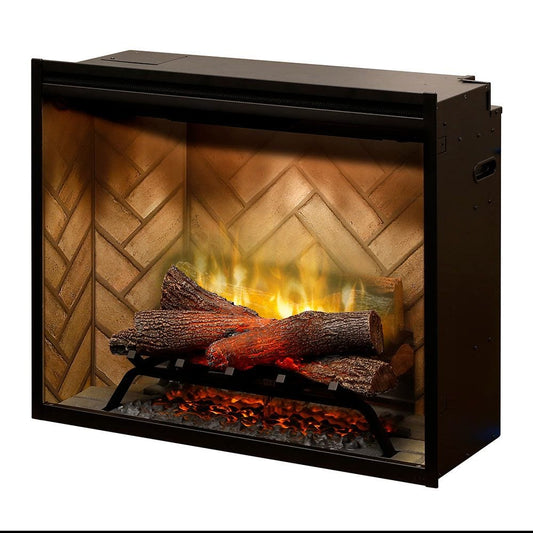 Dimplex Dimplex - 30-inch Revillusion Built-in Electric Fireplaces | Herringbone Backer - Weather Concrete | RBF30- RBF30WC