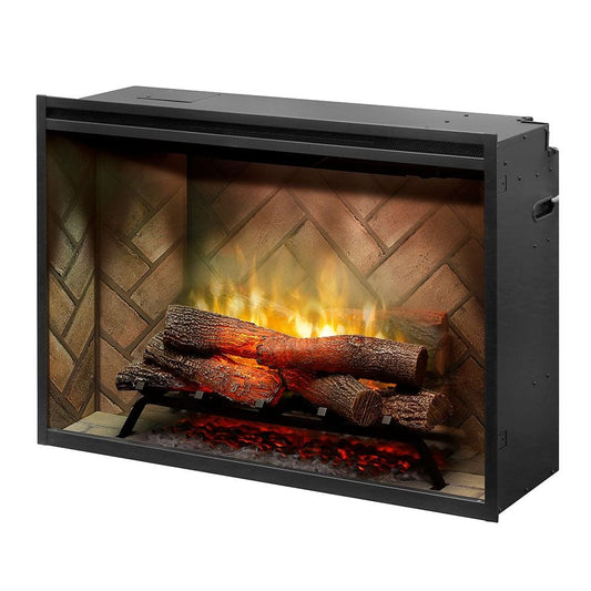 Dimplex Dimplex - 36-inch Revillusion Built-in Electric Fireplaces | Herringbone Backer - Weather Concrete | RBF36- RBF36WC