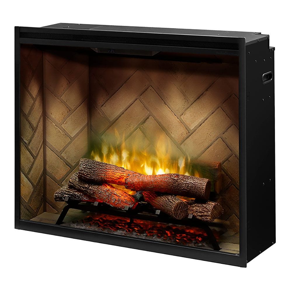 Dimplex Dimplex - 36-inch Revillusion Built-in Electric Fireplaces | Herringbone Backer - Weather Concrete | RBF36P - RBF36PWC