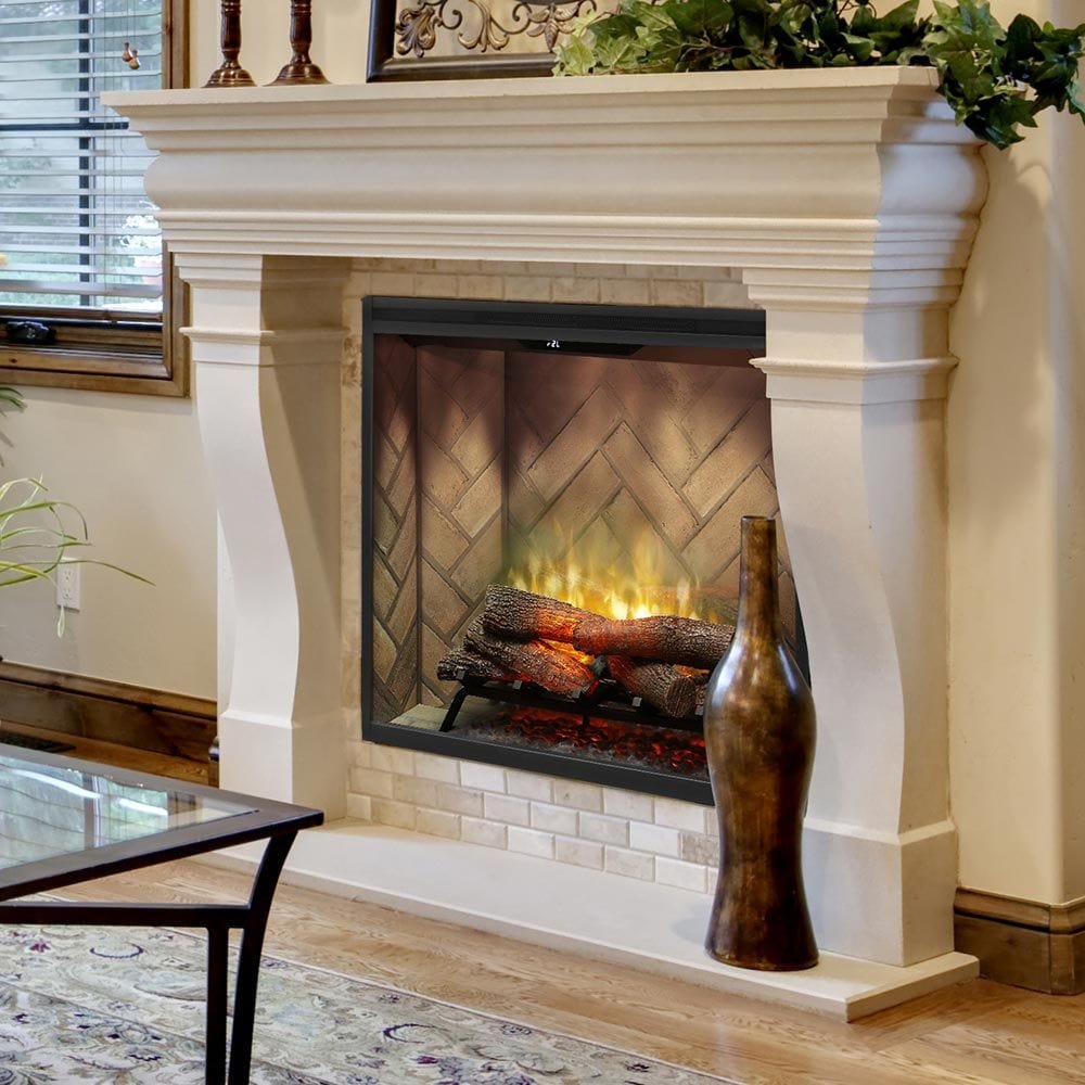 Dimplex Dimplex - 36-inch Revillusion Built-in Electric Fireplaces | Herringbone Backer - Weather Concrete | RBF36P - RBF36PWC