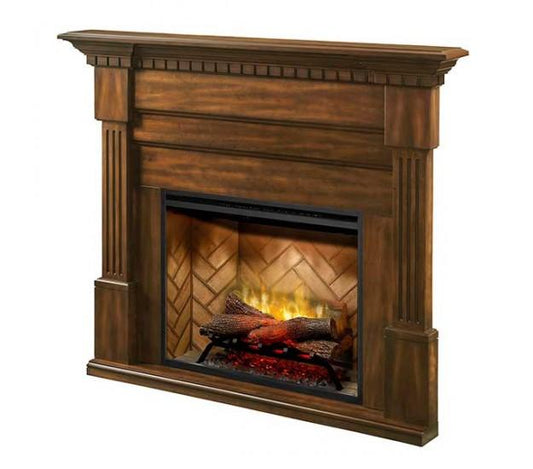 Dimplex Fireplace Mantels Dimplex Christina Fireplace Mantel in Burnished Walnut Finish with 30” Revillusion Direct-wire Firebox