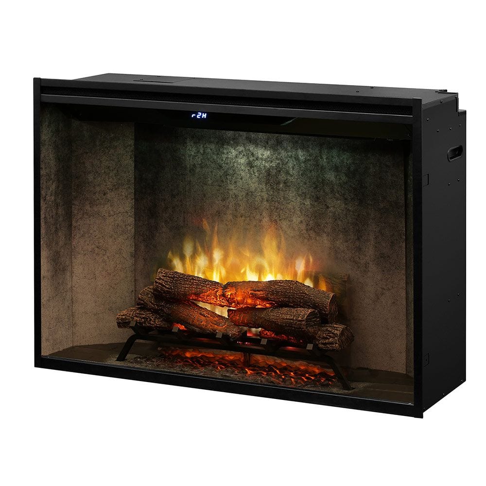 Dimplex Weather Concrete Dimplex - 42-inch Revillusion Built-in Electric Fireplaces | Herringbone Backer - Weather Concrete | RBF42 - RBF42WC
