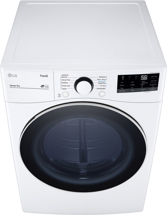 LG - 7.4 cu. ft. Ultra Large White Smart Electric Vented Dryer with Sensor Dry and Wi-Fi Enabled | DLE3600W