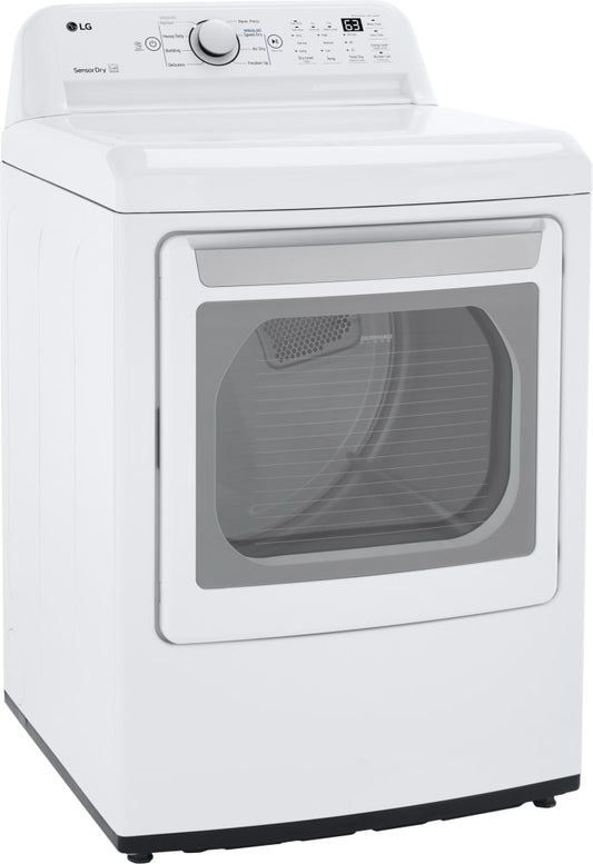 LG - 7.3 cu. ft. Ultra Large High Efficiency Electric Dryer in White | DLE7150W
