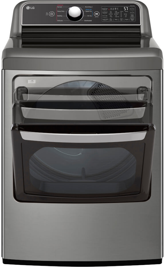 LG - 7.3 cu. ft. Ultra Large High Efficiency Electric Dryer with EasyLoad Door in Graphite Steel | DLE7400VE