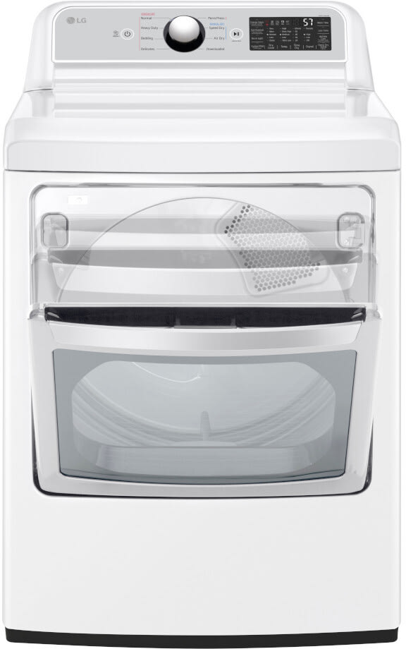 LG - 7.3 cu. ft. Ultra Large High Efficiency Gas Dryer with EasyLoad Door in White | DLG7401WE