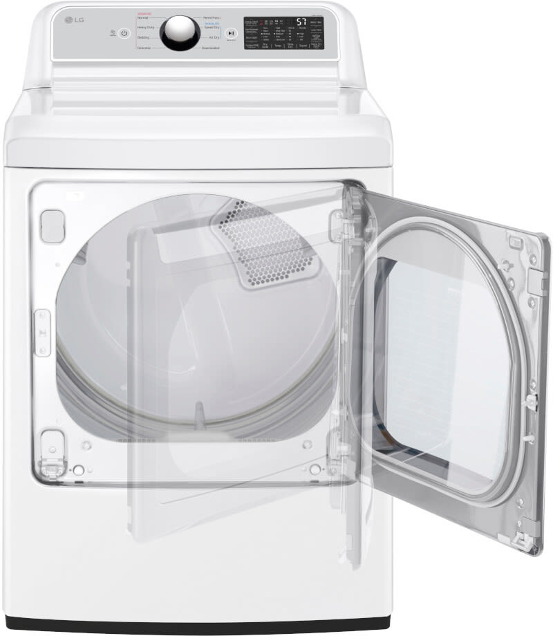 LG - 7.3 cu. ft. Ultra Large High Efficiency Gas Dryer with EasyLoad Door in White | DLG7401WE