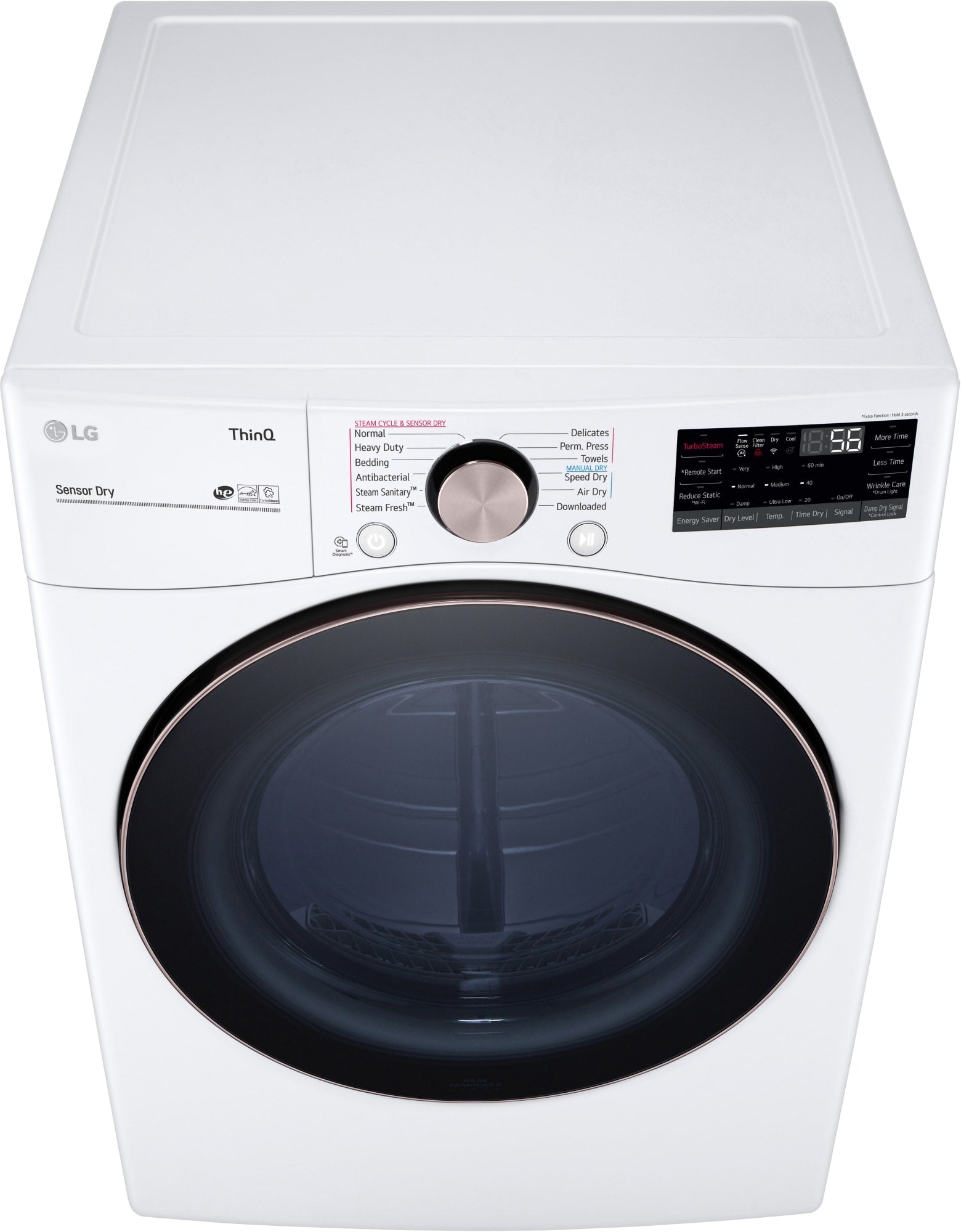 LG - 7.4 cu. ft. White Ultra Large Capacity Electric Dryer with Sensor Dry, Turbo Steam |  DLEX4000W