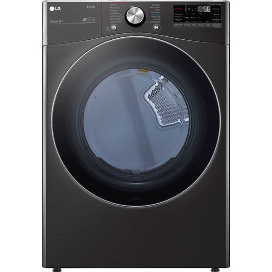 LG - 7.4 cu. ft. Ultra Large Capacity Black Steel Smart Electric Vented Dryer with Sensor Dry, TurboSteam and Wi-Fi Enabled |  DLEX4200B