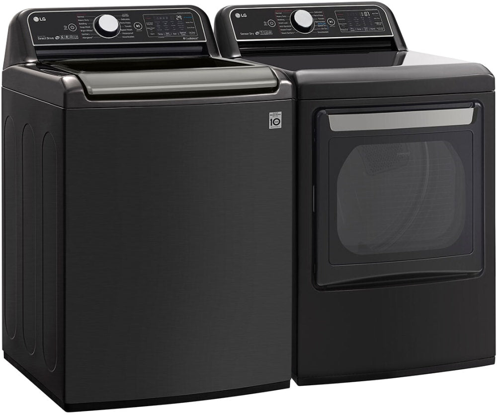 DLEX4200B LG 7.4 Cu. ft. Ultra Large Capacity Smart Wi-Fi Enabled Front Load Electric Dryer with TurboSteam - Black Steel